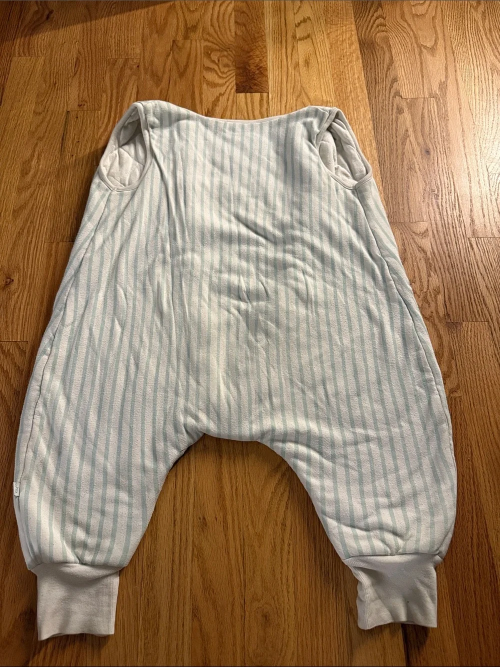 Sleeveless Light Blue Stripe Bamboo and cotton Sleepsac